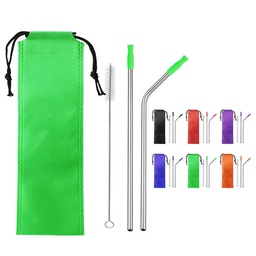 Stainless Straw Set in Drawstring Pouch Metal straw reusable
