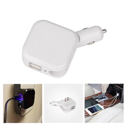 [S0801010021] AC Wall &amp; Car Charger with Dual USB Ports