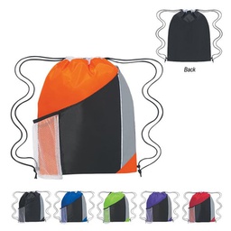 Drawstring Bag with Side Mesh Pocket