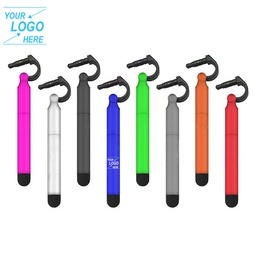 Plastic Ballpoint Pen with Dust Plug for Mobile Phone