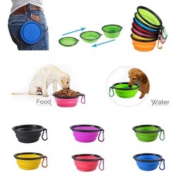 Small Collapsible Silicone Pet Bowl With Carabiner
