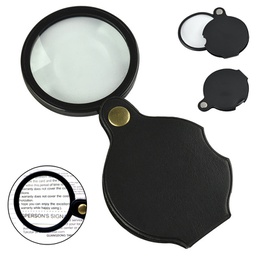 [S0600000238] Pocket PU Leather Foldable Magnifier