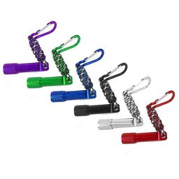 [S0103000123] LED Mini Aluminum Flashlight with Rope buckle And Carabiner