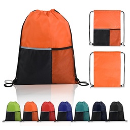 [S1303000034] Polyester Vertical Reflective Drawstring Bag