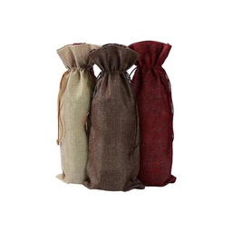 [S0500000236] Jute Burlap Wine Gift Bags with Drawstring