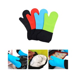 [S0501000191] Long Silicone Oven Mitt with Cotton Lining