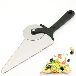 [S0501000062] Multi-purpose Stainless Steel  Roller Pizza Knife With Cake Shovel               