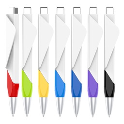 [S0303000021] White Retractable Ballpoint Pen Stylus Pen
