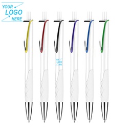 [S0303010070] Customizable White Retractable Ballpoint Pen