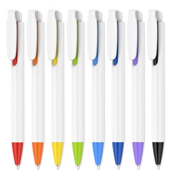 Custom Logo White Retractable Ballpoint Pen