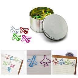 [SA0095] Airplane Paper Clips In Tinplat Container