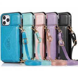 Small Crossbody Phone Bag  Case with Zipper Credit Card Slot Holder Wrist Strap Lanyard