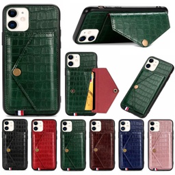 Crossbody iPhone 11 / 12 Wallet Case with Zipper Credit Card Slot Holder Wrist Strap Lanyard