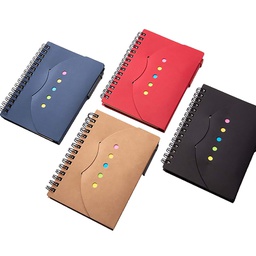 Spiral Hand Notebook with Sticky Notes Set with Pen