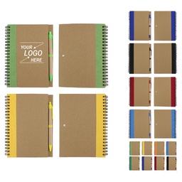 Kraft Loose-leaf Spring Notebook With Pen