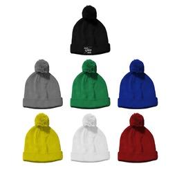 Acrylic Cuffed Pom Pom Beanie