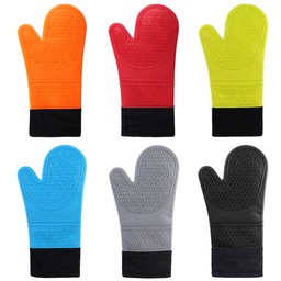 Long Silicone Oven Mitt with Cotton Lining