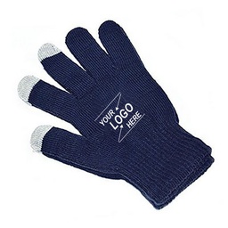 Knitted Touchscreen Winter Gloves - Navy Blue