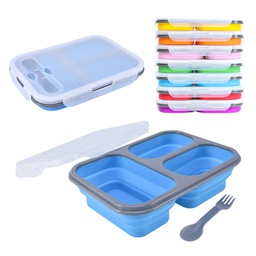 Silicone Folding 3-Compartment Lunch Box