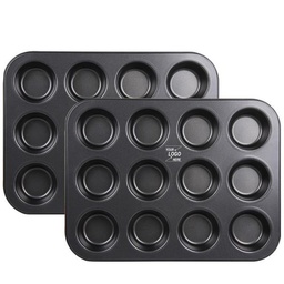 [S0501000247] 12 Cup Nonstick Carbon Steel Muffin Pan