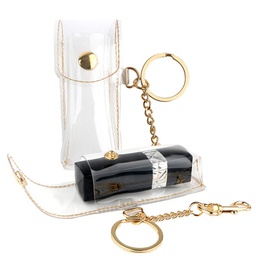 [PR-0008] LipstickTransparent Case With Keyrings    PVC Single Lipstick Case