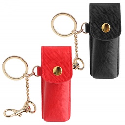 Lipstick Leather Case With Keyrings   Single Lipstick Case