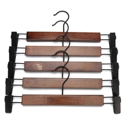[S0502060054] Wood Trouser Hanger With Clips