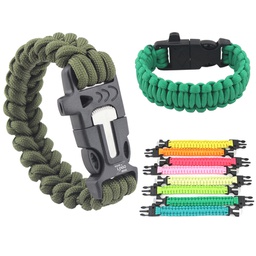Outdoor Survival Bracelet With Flint/Scraper/Whistle