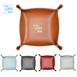 Small Jewelry Leather Storage Tray Organizer / Desktop Leather Storage Organizer