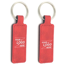 [S0103030073] Stitched Leatherette Rectangle Key Tag / Key Ring
