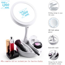 [S0502010210] Foldable Double Sided LED Cosmetic Mirror/LED Folding Mirror