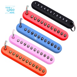 Silicone Phone number Key chain / Number plate key ring