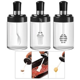 [S0501030410] Seasoning bottle With Spoon Cap / Reusable Glass Spices Jars