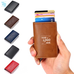 Leather RFID Blocking Wallet /Auto Pop-Up Creidt Card Holder