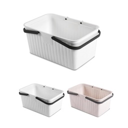 Portable Plastic Storage Basket with Handle 