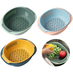 Double-Layer Fruit Vegetable Washing Drain Basket