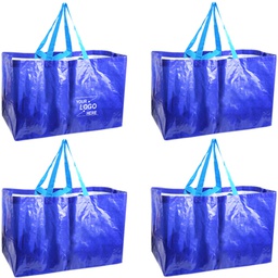 [S1305000066] Large Blue Reusable Grocery Tote Bags