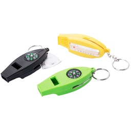 Utility Camping Compass Whistle with Thermometer