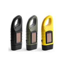 Hand Cranking Solar Powered Rechargeable Flashlight