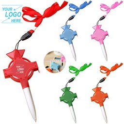 Ballpoint Pen with Measure and Lanyards