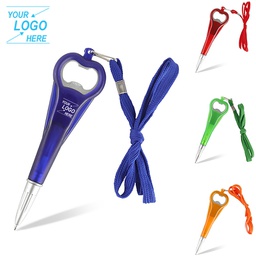 Bottle Opener Magnet Pen with Lanyard
