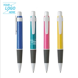 [S0303010108] Plastic Ballpoint Pen / Fun Color Rubber Grip Plastic Pens