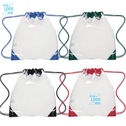 Clear PVC Drawstring Backpack / Transparent drawstring bag