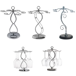 [S0504000074] Six Wine Glass Drying Rack / Stainless Steel Glass Holder