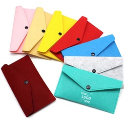Felt Wallet Purse / Soft Felt Wallet Closed with Button