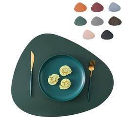Water Drop Type PU Leather Coaster / Table Mat Tableware Pad