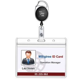 [S0600000709] Plastic Easy To Pull Buckle Badge Hanging ID Card Holder