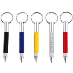 Multi Function 6-in-1 Tool Stylus Twist Pen With Key Chain