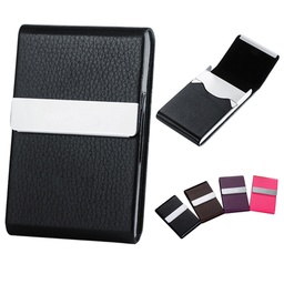 Luxury PU Leather &amp; Stainless Steel Business Card Case