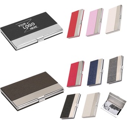 Luxury PU Leather &amp; Stainless Steel Business Card Case